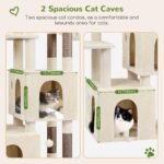 Globlazer Cat Tower for Indoor Cats, Heavy Duty Cat Trees for Large Cats Adult Big Cats Maine Coon Cat Tree Tower with Scratching Post, Extra Large Top Perch, Cat Condos, F61, Beige, 61inch - Image 4