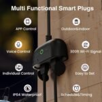 GHome Smart Outdoor Smart Plug, Smart Home Wi-Fi Outlet with 2 Sockets, IP64 Weather Resistance, Compatible with Alexa, Google Home & SmartThings, No Hub Required - Image 3