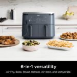 Ninja Air Fryer, Thermometer, Roast, Bake, Air Fry, Crisps, Broil, Reheats, Keep Warm, 10-in-1, Fries, Frozen Food, Veggies, and Meat, Quick Meals, Healthy Meals, Less Oil, 10 QT, Cyberspace, DZ550​GY - Image 3