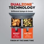 Ninja Air Fryer, Thermometer, Roast, Bake, Air Fry, Crisps, Broil, Reheats, Keep Warm, 10-in-1, Fries, Frozen Food, Veggies, and Meat, Quick Meals, Healthy Meals, Less Oil, 10 QT, Cyberspace, DZ550​GY - Image 5