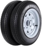 2 Pack 480-12 4.80x12 4.80-12 4.8-12 Trailer Tires with 12'' Rims, 5 Lug on 4.5'', Load Range C 6PR - Image 2