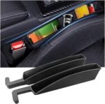 2PCS New Car Seat Gap Filler with 2 Storage Areas,Stylish Car Seat Gap Storage for Stabilizing Phone,Keys Wallet,Universal Car Seat Gap Filler Organizer Interior Accessories (Carbon Black) - Image 2