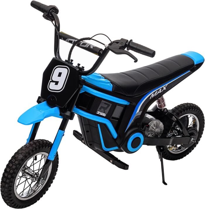 350W Electric Motorcycle for Kids 8–12, 3-Speed Dirt Bike with 14.29 MPH Top Speed, 24v Battery, Hand-Operated Rear Brake & Twist-Grip Throttle, 13.7 Miles Long Range Blue9 - Image 2