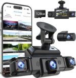 360 View 4 Channel Dash Cam Front and Rear Left Right Inside Camera for Cars, GPS and 5G Band WiFi, Night Vision, 160 Wide Angle, WDR, 24H Parking Mode, Supercapacitor, Included 128GB Card - Image 2