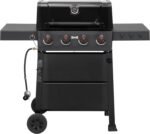 4 Burner Gas Grill, 36,000 BTU Outdoor BBQ Grill with Side Table for Outdoor Cooking & Backyard Barbecue, Premium Enameled Coated Chamber Body with Porcelain-Enameled Grates, Black - Image 2