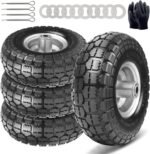 4.10/3.50-4 Tire and Dolly Wheel Flat Free - Solid Rubber Hand Truck Wheels 5/8" Axle - Gorilla Cart Tires Replacement for Garden, Wagon, Yard and Wheelbarrow (10 Inch 4 Pack) - Image 2