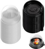 50 Pack Desk Pet Containers,Individual Desk Pet Domes For Habitat,Plastic with Lids,Dustproof and Waterproof,Black - Image 2