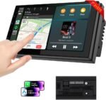 7" Double Din Car Stereo w/Wireless CarPlay & Android Auto - Android 13 Touchscreen, Bluetooth 4.1, 2GB+32GB, GPS, 25W AMP (No Camera) - Image 2