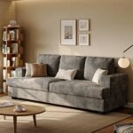 89" 3 Seater Couches for Living Room Sofas Comfy Sectional Couch with 24" Deep Seat Loveseat Sofa for Small Apartment, Grey - Image 2