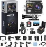 AKASO Brave 4 Action Camera 4K 30fps with 64GB MicroSD U3 Card Bicycle Helmet Accessories Kit Bundle, 20MP Ultra HD 131FT Waterproof Underwater Camera EIS WiFi Remote Control 5X Zoom Sport Cameras - Image 2