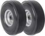 AR-PRO (2-Pack) 10-Inch Solid Wheel Replacement - 4.10/3.50-4 Flat Free Tire and Wheel with 5/8 extra 3/4 &1/2 Bearings and 2.2" Offset Hub - Compatible with Hand Truck, Generator, Gorilla Carts - Image 2