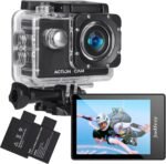 Action Camera FHD 1080P 12MP, 98FT/30M Underwater Waterproof Camera with 2 Batteries, Wide Angle Sports Camera with Accessories Kit Suitable for Helmet, Bicycle, etc. - Image 2
