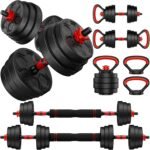 Adjustable Dumbbell Set, 20/33/45/70/90lbs Free Weight Set with Connector, 4 in1 Dumbbells Set Used as Barbell, Kettlebells, Push up Stand, Weight Set for Home Gym Suitable Men/Women - Image 2