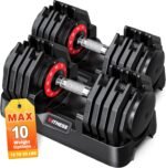 Adjustable Dumbbells Set of 2, 1 Hand Adjustable Weights Dumbbells Set, 5 in 1/10 in 1 Free Dumbbell with Anti-Slip Texture Handle, 25/55/80lb Pair Weight Set For Home Gym Suit both Men and Women - Image 2
