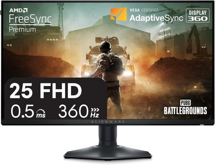 Alienware 25 Gaming Monitor AW2523HF 24.5" IPS LED Full HD (1920 × 1080) 360Hz Display - AMD FreeSync - VESA - Monitor (USB, HDMI) Height/Tilt/Swivel/Pivot Adjustability - Dark side of the Moon - Image 2