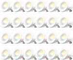 Amico 24 Pack 5/6 inch 5CCT LED Recessed Lighting, Dimmable, 12.5W=100W, 950LM, 2700K/3000K/4000K/5000K/6000K Selectable, Retrofit Can Lights with Baffle Trim, IC Rated - ETL & FCC, White - Image 2