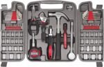 Apollo Tools 79 Piece Multi-Purpose SAE and Metric Tool Set with Sockets for the Garage, Home or on the Road. Includes Essential Tools for Vehicle Maintenance and Repairs - Red- DT9411 - Image 2