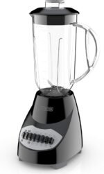 BLACK+DECKER 10-Speed Countertop Blender, BL2010BP, 6-Cup Plastic Jar, Dishwasher-Safe, Stainless Steel, Suction Feet - Image 2