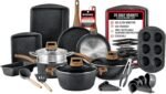 Bakken-Swiss 20-Piece Kitchen Cookware Set – Granite Non-Stick – Eco-Friendly – for All Stoves & Oven-Safe - Marble coating - Image 2