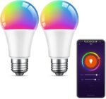 Beantech Wi-Fi Smart Light Bulb, Full Color Changing Light Bulb(RGB+W) 2 Pack-Compatible with Alexa and Google Assistant, Multicolor, (WB5-2p) - Image 2