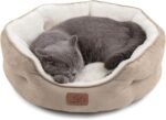 Bedsure Dog Beds for Small Dogs - Round Cat Beds for Indoor Cats, Washable Pet Bed for Puppy and Kitten with Slip-Resistant Bottom, 20 Inches, Camel - Image 2