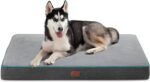 Bedsure Memory Foam Dog Beds Large Sized Dog - Orthopedic Pet Beds for Crate with Removable Washable Cover and Nonskid Bottom, Plush Flannel Fleece Top Pet Mat, Grey - Image 2