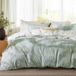 Bedsure Queen Comforter Set - Sage Green Bed Set, 3 Pieces Cute Floral Bedding, 1 Soft Reversible Botanical Flowers Comforter and 2 Pillow Shams - Image 2