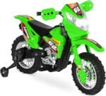 Best Choice Products Kids 6V Ride On Motorcycle w/Treaded Tires, Working Headlights, 2mph Top Speed, Training Wheels, Realistic Sounds, Music, Battery Charger - Green - Image 2
