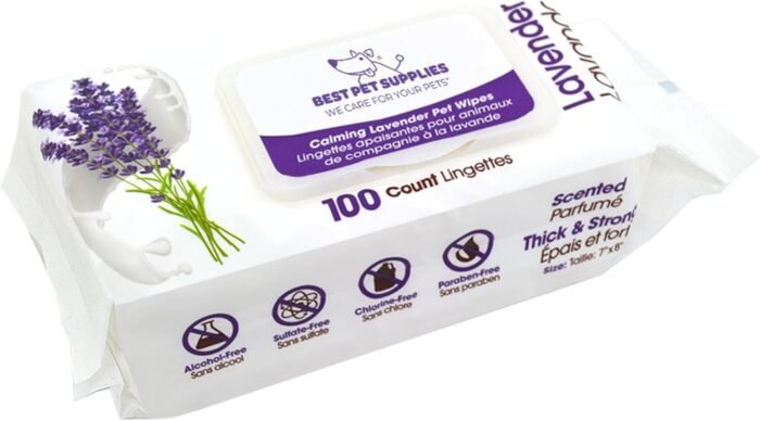 Best Pet Supplies Pet Wipes for Dogs - Dog Wipes Cleaning Deodorizing, for Coats, Ears, Paws - Calming Lavender, Aloe Vera, 100 Count - Image 2