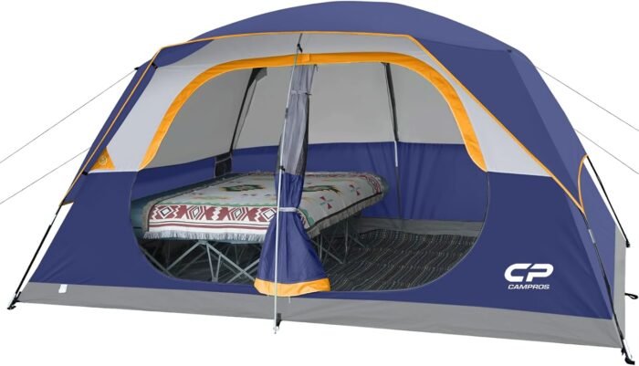 CAMPROS CP Tent 8 Person Camping Tents, Waterproof Windproof Family Tent with Top Rainfly, Large Mesh Windows, Double Layer, Easy Set Up, Portable with Carry Bag, for All Seasons - Image 2