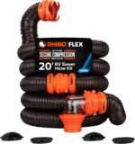 Camco RhinoFLEX 20-Ft RV Sewer Hose Kit - Features Clear Elbow Fitting w/Removable 4-in-1 Adapter - Connects to 3” Slip or 3”/3.5”/4” NPT Threaded Sewer Connection (39742) - Image 2