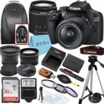 Canon EOS 2000D / Rebel T7 DSLR Camera with EF-S 18-55mm Lens + SanDisk 32GB Card Tripod Case Wideangle Lenses ZeeTech Accessory Bundle (20pc Bundle) (18-55MM, Card) Black (Renewed) - Image 2