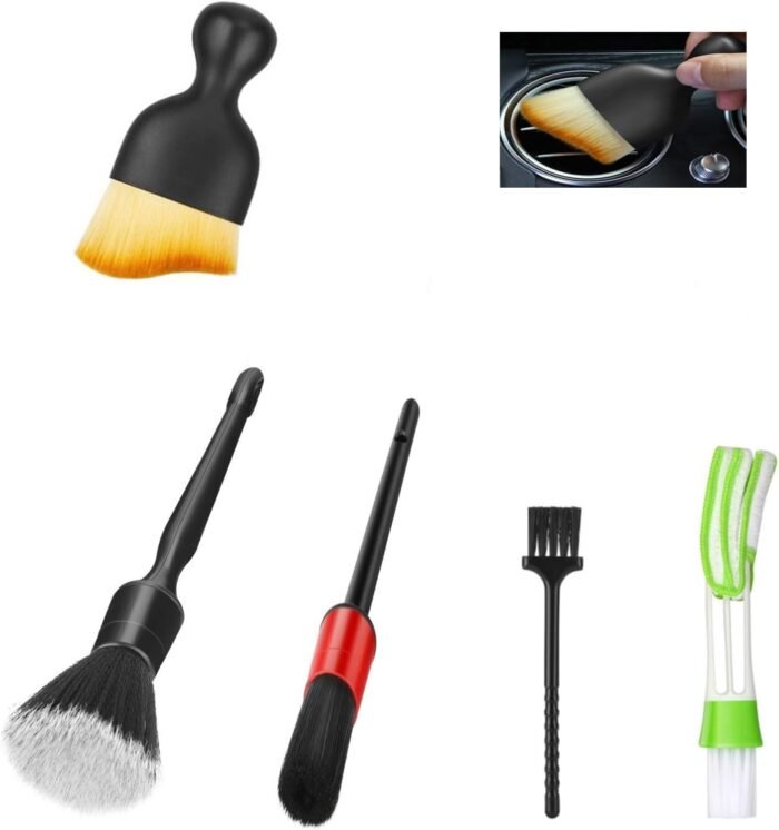 Car Interior Duster Detail Brushes, Soft Bristles Brush Car Accessories for Cleaning Dashboard Air Vent Crevice, Detailing Dusting Tool Kit for Auto Truck SUV RV - Image 2