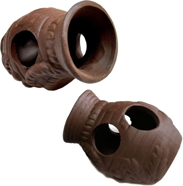 Ceramic Shelters, 2 pcs, Fish Tank Accessories, Fish House, Swim Holes Aquatic, Aquarium Cave for Freshwater and Saltwater Fish Tank, Pets to Breed, Play and Rest Decor (Pot) - Image 2