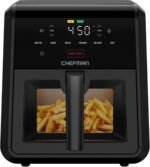 Chefman Air Fryer TurboFry 7-Qt, 6-in-1 High-Powered 450°F Cooking for Crispier Results, Compact Space-Saving Design, Air Fry, Bake, Broil, Reheat, Dehydrate, Defrost, Fast & Even Cooking – Black - Image 2
