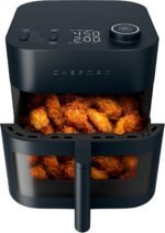 Chefman Crispinator Air Fryer 6-in-1 with 8 Qt capacity, 450°F Max Temp with TurboFry Pro Technology for Fast and Even Results, Viewing Window, Nonstick Ceramic Basket, 10-Pc Liner Starter Pack - Image 2