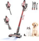 Cordless Vacuum Cleaner,Vacuum Cleaners for Home with Super Suction,Lightweight Stick Vacuum with 35 Mins Runtime,Rechargeable Cordless Vacuum for Carpet, Tile, Pet Hair, Hardwood Floors(Red) - Image 2