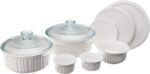 CorningWare French White 10-Pc Ceramic Bakeware Set with Lids Chip and Crack Resistant Stoneware Baking Dish, Microwave, Dishwasher, Oven, Freezer and Fridge Safe - Image 2