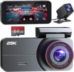 Dash Cam Front and Rear, 2.5K /1080P QHD Dual Dash Camera for Cars, Super Night Vision Dashcam, Loop Recording, 3.39” IPS, 64GB Card Included, 160° Wide Angle, Parking Mode - Image 2