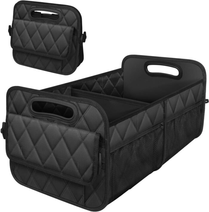 Deosk Car Trunk Organizer for SUV, Car Organizers and Storage with 6 Pocket, Car Accessories for Women/Men 50LWaterproof Polyester Trunk Organizer, Black - Image 2