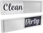 Dishwasher Magnet Clean Dirty Sign, Clean Dirty Magnet for Dishwasher, Rustic Farmhouse Kitchen Decor, Magnetic Dish Washer Sign Indicator, Sliding Rustic Dish Washer Signs, Black & White Wood - Image 2
