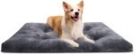 Dog Crate Bed Washable Dog Beds for Large Dogs Deluxe Thick Flannel Fluffy Comfy Kennel Pad Anti-Slip & Anti-Scratch Pet Sleeping Mat, 35 x 23 Inch, Gray - Image 2