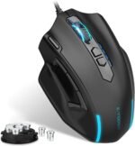 E-YOOSO Wired Large Gaming Mouse, Big Gamer Mouse with Rapid Fire Button, 5 Side Buttons, 12400 DPI, 5 Backlit Modes, 11 Programmable Macro Shortcuts, Adjustable Weights, Comfort Grip for Windows - Image 2