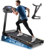 ECHANFIT Treadmill with 15% Auto Incline, Folding Treadmill for Home, 0.6-10 MPH, 350 LB Capacity, 18.11" Wide Running Belt, 3.5 HP, Shock Absorption, Bluetooth Speaker & App - Image 2