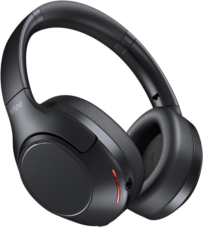 FIFINE Wireless Bluetooth Headphones, Over-Ear Noise Canceling Headphones with Soft Earmuffs, Up to 65H Playtime for Music, Phone Calls, Sport Travel Headset for iPhone/Android/Tablet-X3 Black - Image 2