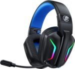 Fachixy Wireless Gaming Headset with LED Light for PS5, PS4, PC, Switch, Laptop, Mac - 2.4GHz & Bluetooth 5.4, 50H Battery, Flip Mic, Lossless Audio, Foldable, Immersive Gaming - Image 2
