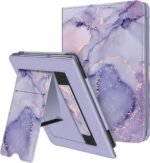 Fintie Stand Case for 6" Kindle Paperwhite (Fits 10th Generation 2018 and All Paperwhite Generations Prior to 2018) - Premium PU Leather Sleeve Cover with Card Slot and Hand Strap, Lilac Marble - Image 2