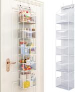 Fixwal 5-Shelf Over The Door Hanging Pantry Organizer, Room Organizer with Clear Plastic Pockets, 25lb Ultra Sturdy & Large Capacity for Closet, Bedroom, Nursery, Bathroom and Sundries - Image 2