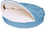 Furhaven 26" Round Orthopedic Dog Bed for Medium/Small Dogs w/ Removable Washable Cover, For Dogs Up to 30 lbs - Sherpa & Suede Snuggery - Blue, 26-inch - Image 2