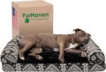Furhaven Orthopedic Dog Bed for Large/Medium Dogs w/ Removable Bolsters & Washable Cover, For Dogs Up to 55 lbs - Plush & Southwest Kilim Woven Decor Sofa - Black Medallion, Large - Image 2
